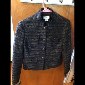 Ann Taylor loft plaid blazer with gold buttons!